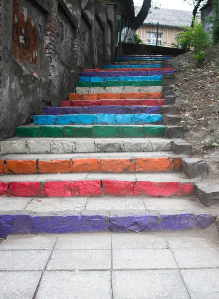 Escadas do castelo nas montanhas dos Cárpatos — Fotografia de Stock