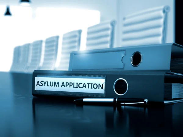 Asylum Application on Binder. Toned Image. 3D. — Stock Photo, Image