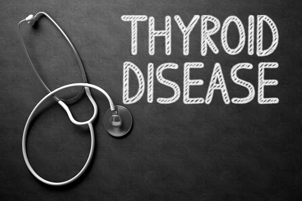 Maladie de la thyroïde - Texte sur tableau. Illustration 3D . — Photo