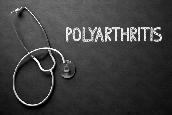 Polyarthritis Teks di Chalkboard. Ilustrasi 3D . — Stok Foto