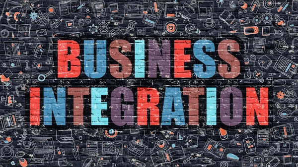 Business Integration in Multicolor. Doodle Design. — 스톡 사진