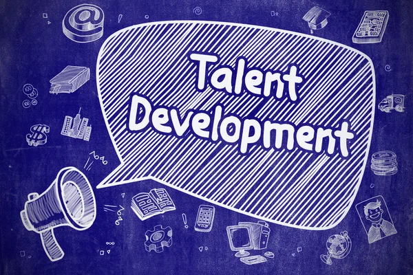 Desenvolvimento de Talentos - Ilustração Doodle no Chalkboard Azul . — Fotografia de Stock