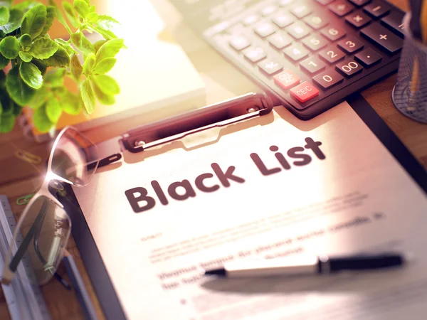 Clipboard with Black List. 3D. — Stock Photo, Image