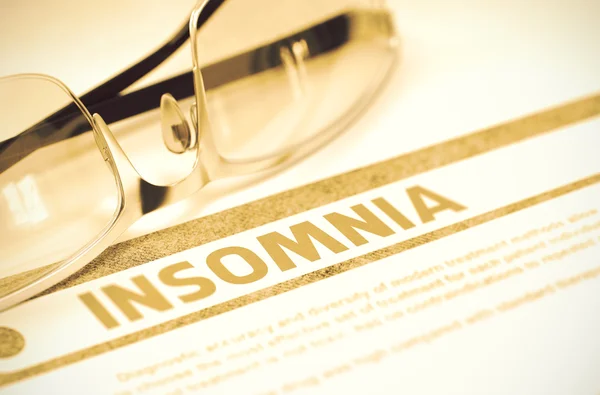 Diagnosis Insomnia. Konsep Medis. Ilustrasi 3D . — Stok Foto