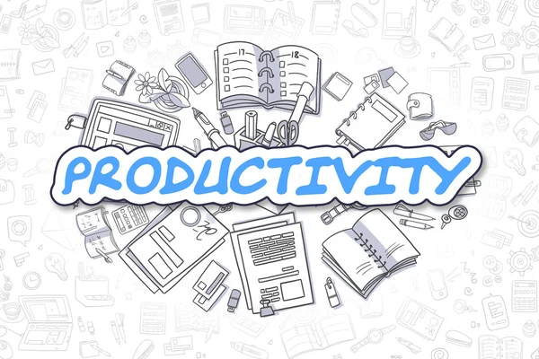 Productividad - Cartoon Blue Text. Concepto de negocio . — Foto de Stock