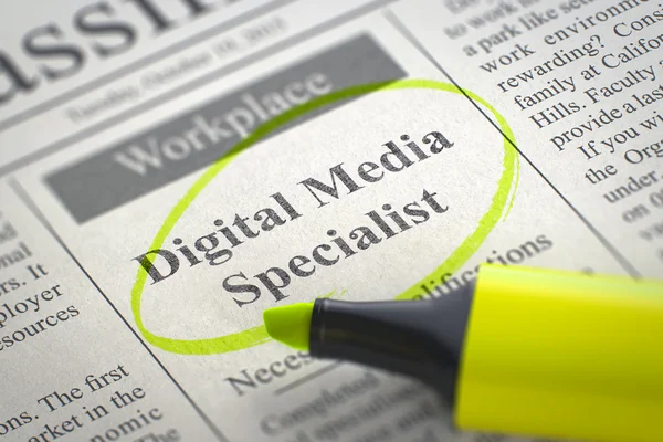 Vi är anställa digitala Media Specialist. 3D. — Stockfoto