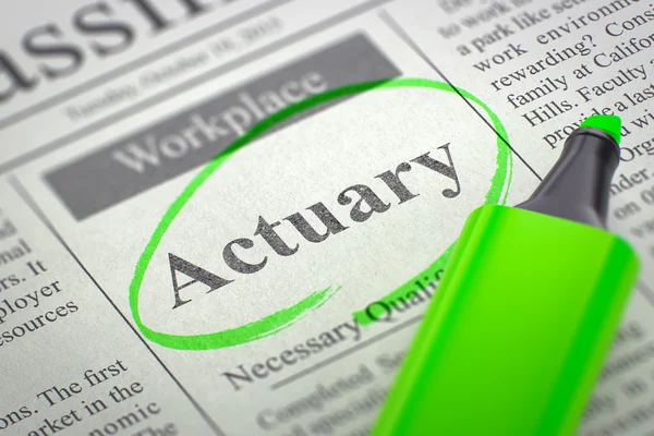 Job Opening Actuary. 3D. — Stock Photo, Image