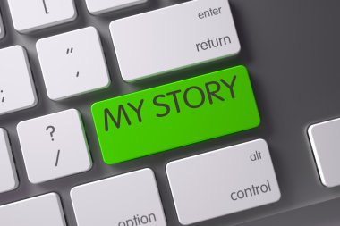 Yeşil Tuşlu Klavye - My Story. 3d.