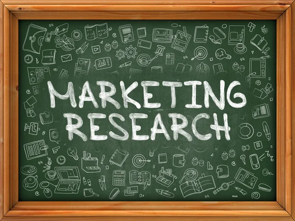 Ręcznie rysowane badania marketingowe na zielonej Chalkboard. — Zdjęcie stockowe