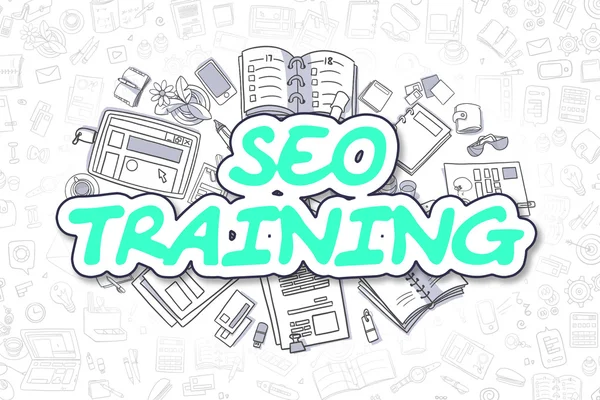 Treinamento SEO - Inscrição Doodle Green. Conceito de negócio . — Fotografia de Stock