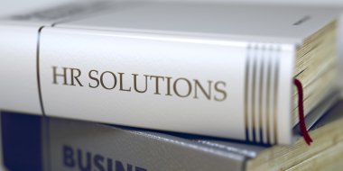 Book Title on the Spine - Hr Solutions. 3D clipart