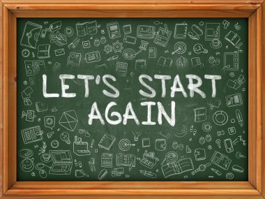El Çizilmiş Yeşil Chalkboard Yeniden BaşlatAbaşlıyor.