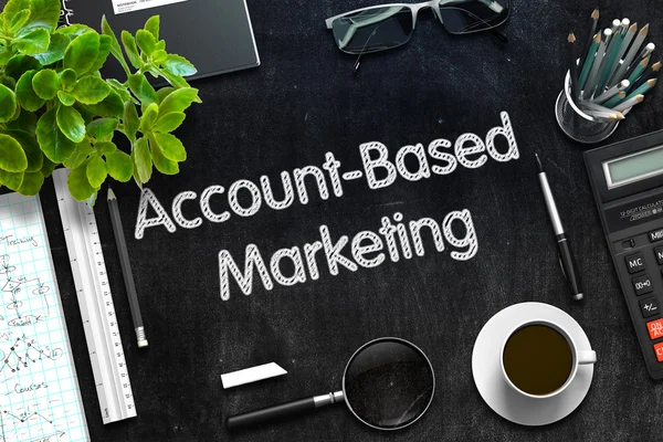 Account-Based Marketing on Black Chalkboard. 3D Rendering. — Stock Photo, Image