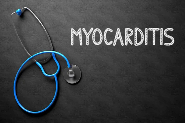 Myocarditis concept op schoolbord. 3D-illustratie. — Stockfoto