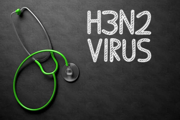 H3n2. 3D 일러스트가 있는 칠판. — 스톡 사진