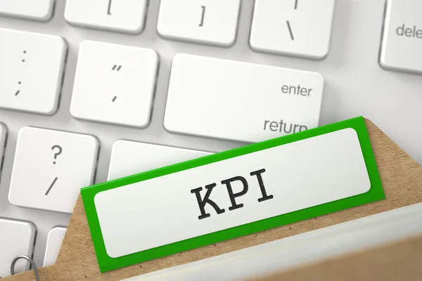 File Card with Inscription KPI. 3D — Stock Photo, Image