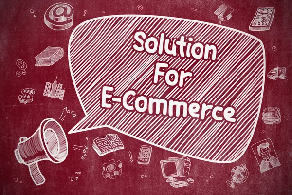 Oplossing voor E-commerce-business concept. — Stockfoto