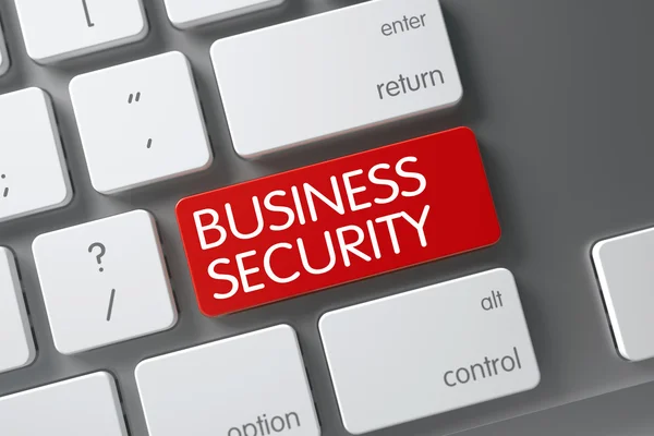 Red Business Security Button on Keyboard. 3D — Stock Photo, Image