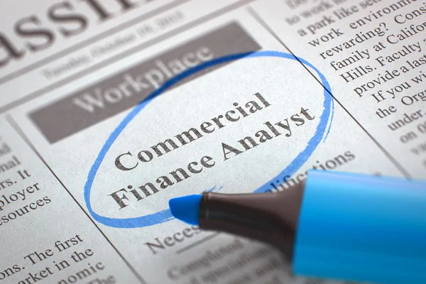 Contratamos a analista de finanzas comerciales. 3D — Foto de Stock