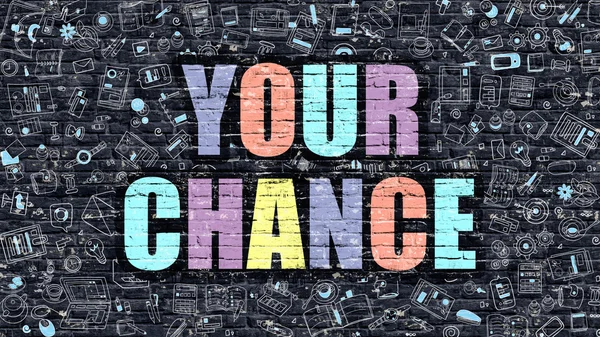 Your Chance in Multicolor. Doodle Design. — Stockfoto