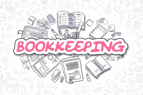 Bookkeeping - Cartoon Magenta Text. Business Concept. — Stock Photo, Image