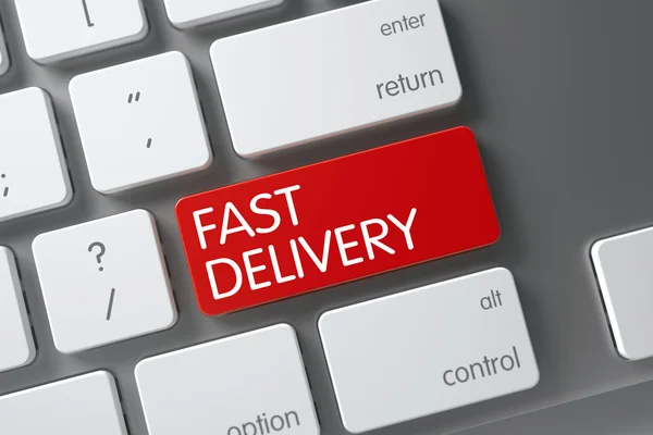 Fast Delivery Button. 3D. — Stock Photo, Image
