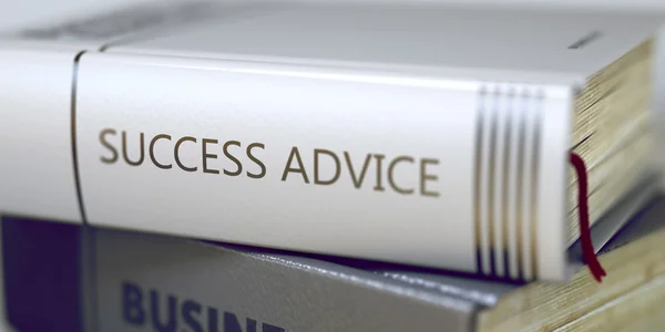 Название книги на позвоночнике - Success Advice. 3D . — стоковое фото
