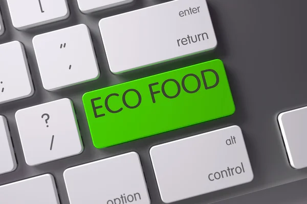 Eco voedsel close-up van het toetsenbord. 3d. — Stockfoto