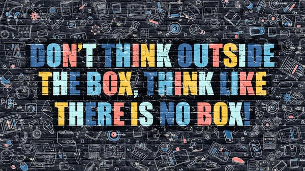 Nemysli si, že je mimo krabici, přemýšlejte, jako by tu nebyl žádný box koncept. — Stock fotografie