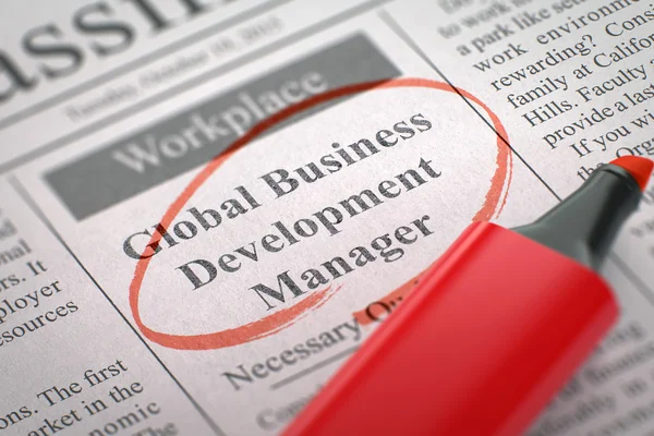 Global Business Development Manager Wanted (em inglês). 3D . — Fotografia de Stock