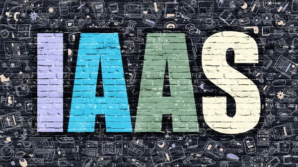 IAAS Concept. Multicolor on Dark Brickwall. — Stock Photo, Image