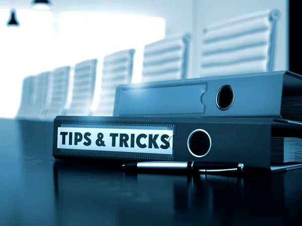 Tips and Tricks on Office Binder. Blurred Image. 3D. — Stock Photo, Image