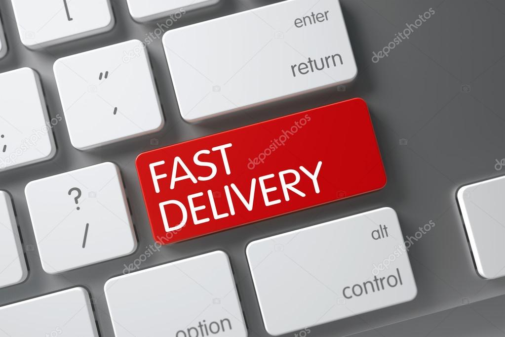 Fast Delivery Button. 3D.