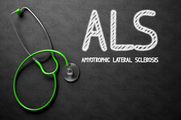 ALS na Chalkboard. Ilustracja 3D. — Zdjęcie stockowe