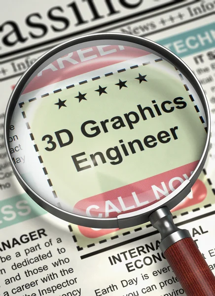 Job Opening 3D Graphics Engineer. 3D. — Stock Photo, Image