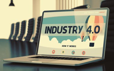 Laptop Ekranında Endüstri 4.0 Kavramı. 3d.