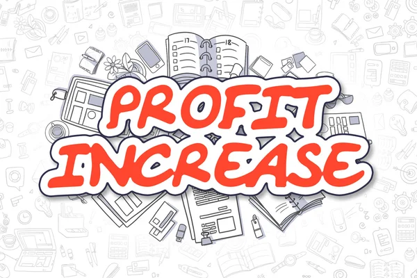 Profit Increase - Cartoon Red Text. Business Concept. — Stock Photo, Image