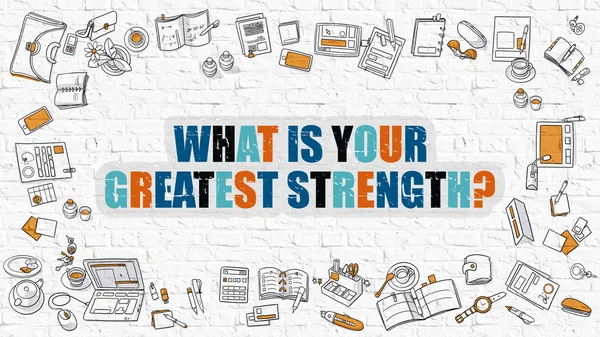 What is Your Greatest Strength in Multicolor. Doodle Design.