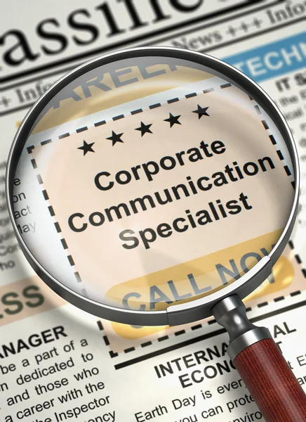 Estamos contratando Especialista em Comunicação Corporativa. 3D . — Fotografia de Stock