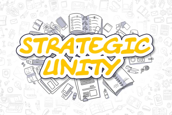 Unité stratégique - Doodle Yellow Text. Concept d'entreprise . — Photo