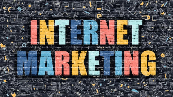 Marketing en Internet en Multicolor. Diseño de Doodle . — Foto de Stock