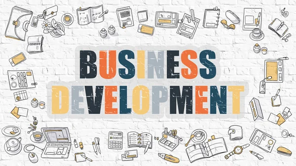 Business Development Concept with Doodle Design Icons. — Stock Photo, Image