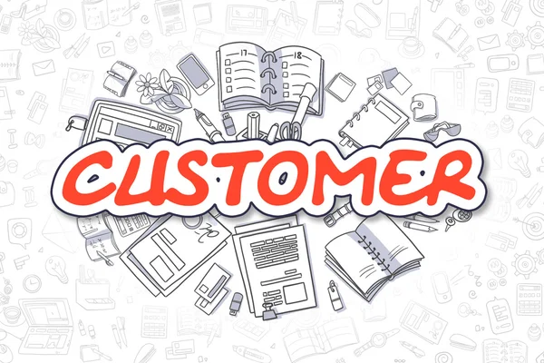 Customer - Doodle Red Text. Business Concept. — Stock Photo, Image