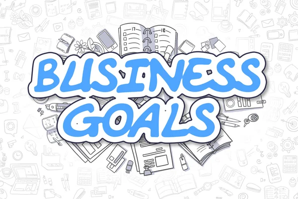 Cele biznesowe - Doodle niebieski tekst. Koncepcja biznesowa. — Zdjęcie stockowe