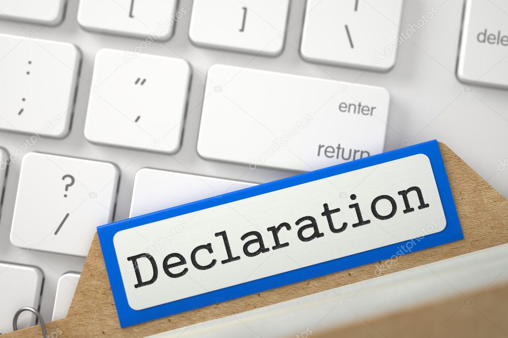 Folder Register with Declaration. 3D.