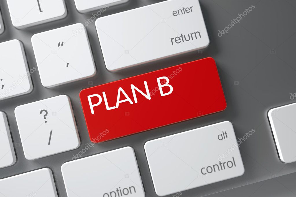 Red Plan B Keypad on Keyboard. 3D.