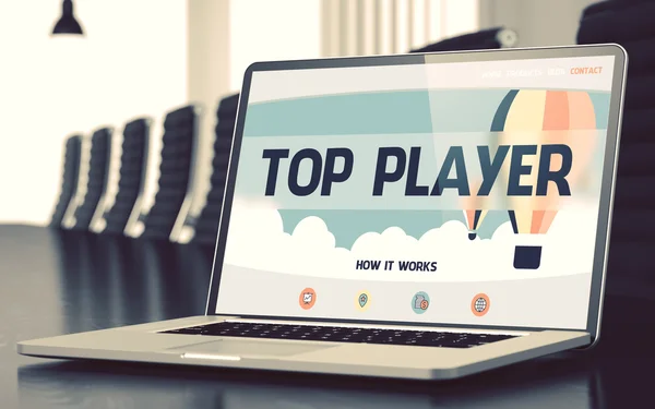 Landing Page of Laptop with Top Player Concept. 3D. — Stock Photo, Image