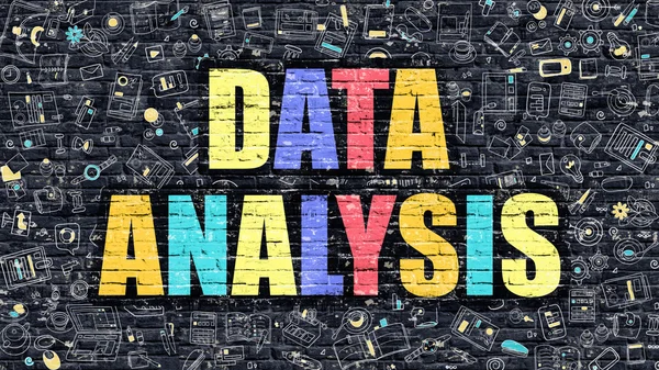 Concepto de análisis de datos con iconos de diseño de Doodle . —  Fotos de Stock