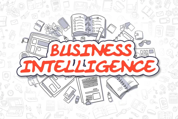 Business Intelligence - Cartoon rotes Wort. Geschäftskonzept. — Stockfoto