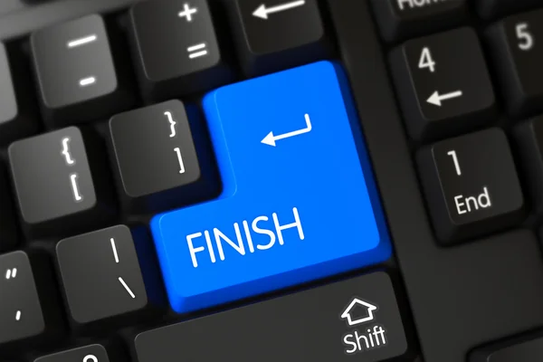 Teclado Blue Finish no teclado. 3D . — Fotografia de Stock